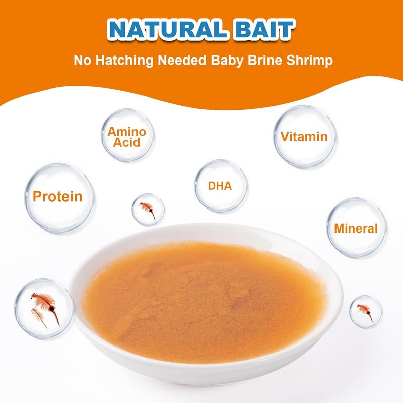 yizeril Instant Baby Brine Shrimp Fish Food - No Hatch High Protein Fry Food for Betta Guppy Discus Tropical Fish Saltwater & Freshwater Aquarium(50ml) - Image 2
